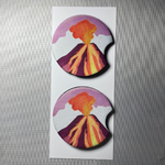 Watercolour Volcano Car Coasters