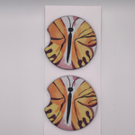 Yellow Butterfly Car Coasters
